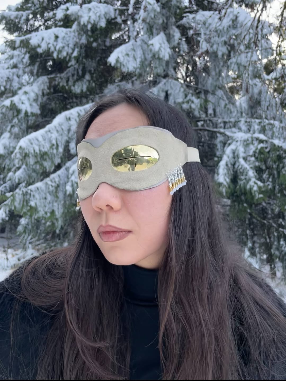 Snow Goggles — Brass Beige Suede Edition