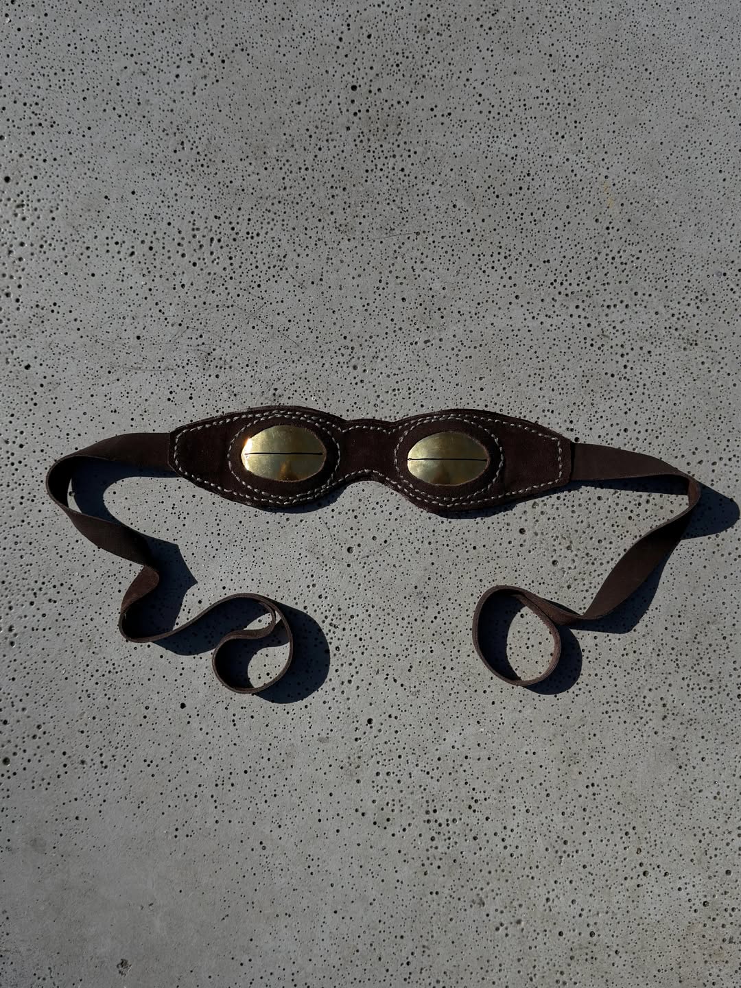 Brown Suede Snow Goggles