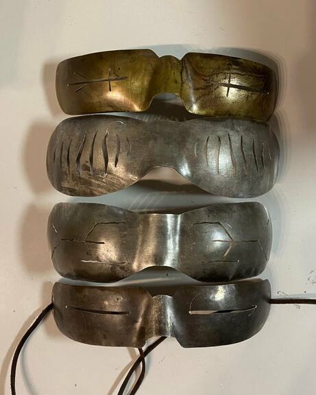 Brass and patinated snow goggles — collection group