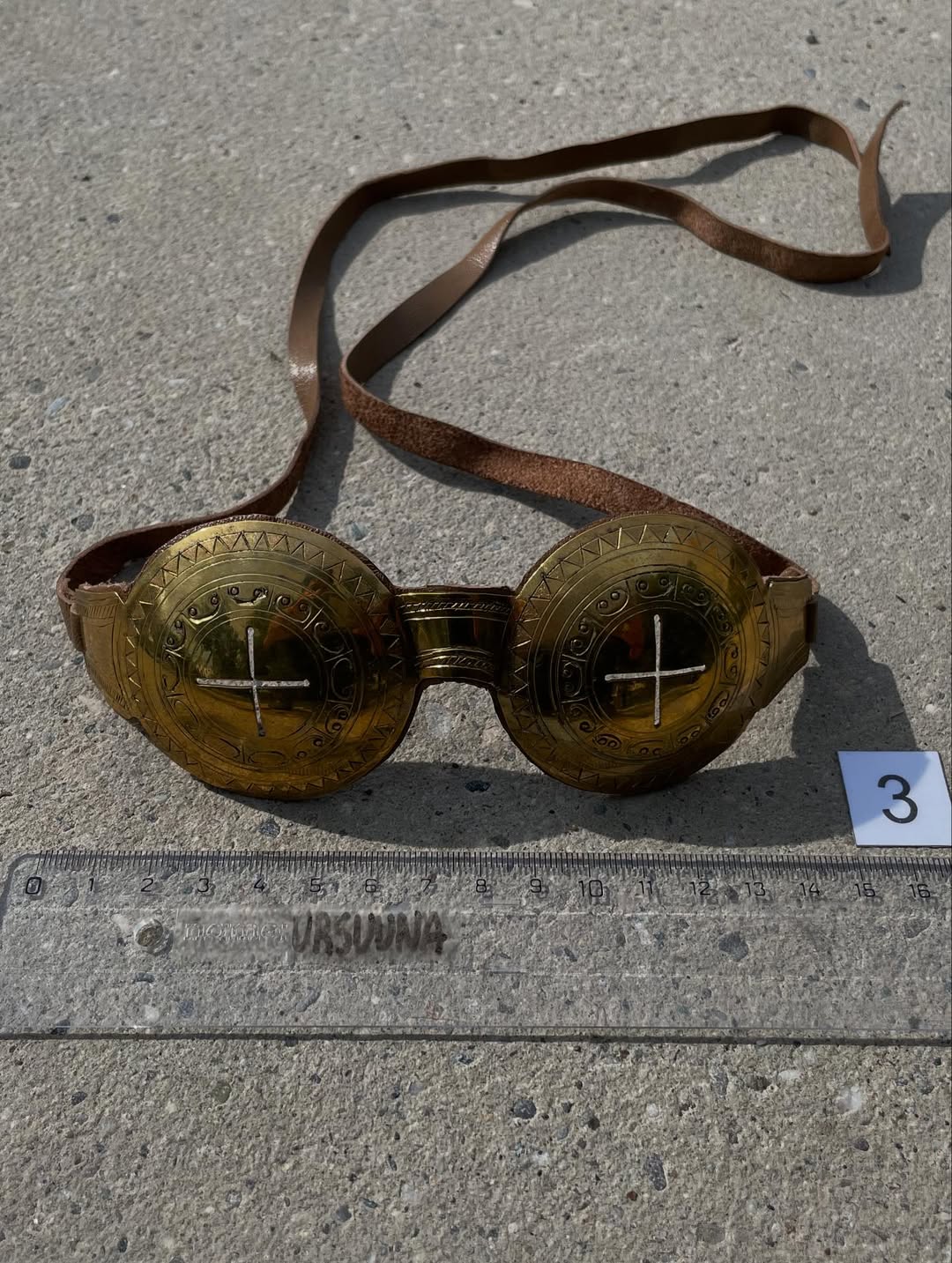 Snow Goggles — Round Brass